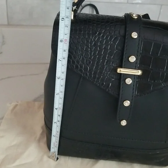 NWT House of harlow 1960 Crystal Studded Black Backpack Shoulder Handbag - Picture 13 of 14